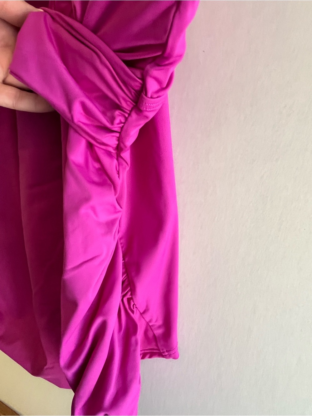 Land's End Womens 24W, Fuschia/Magenta/Hot Pink Twist-Front Tankini Top - Picture 3 of 8